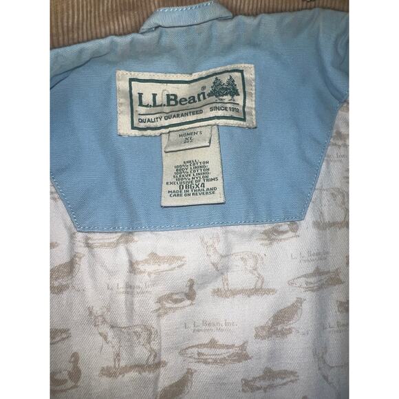 Vintage L.L Bean Blue Barn chore jacket lined corduroy collar canvas women sz XL - Picture 8 of 11